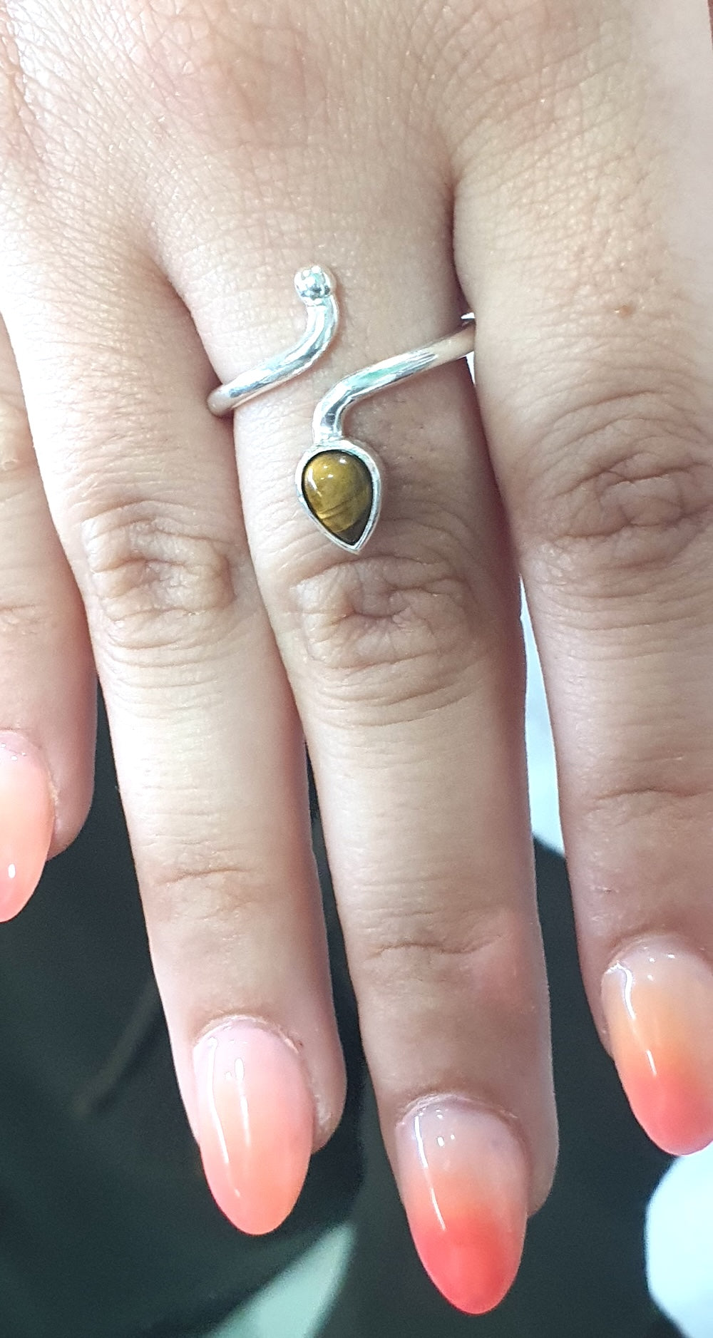 Anillo de Plata ajustable con ojo de tigre