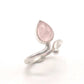 Anillo de Plata ajustable con cuarzo rosa