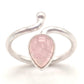 Anillo de Plata ajustable con cuarzo rosa