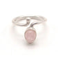 Anillo de Plata ajustable con cuarzo rosa