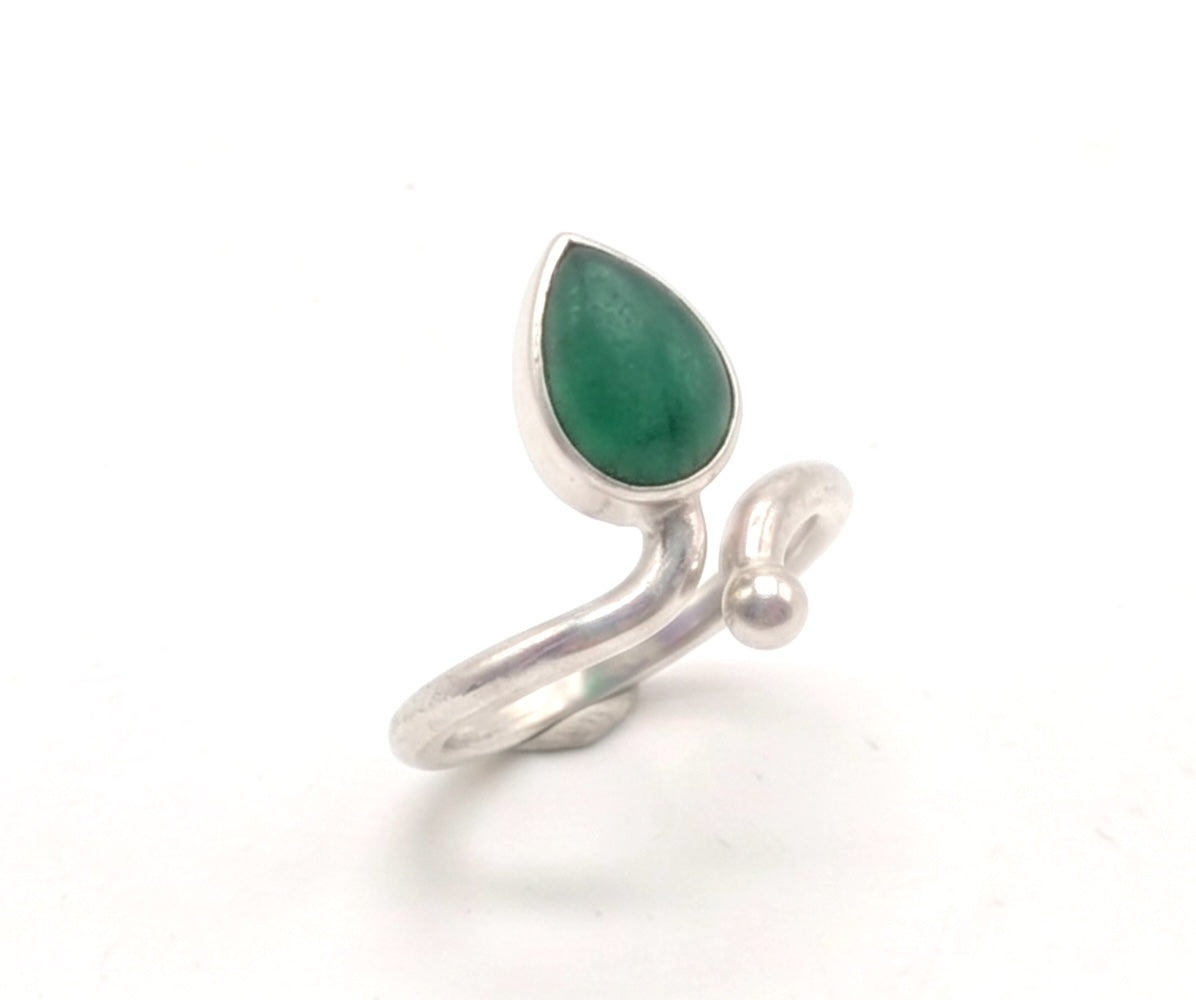 Anillo de Plata ajustable con esmeralda