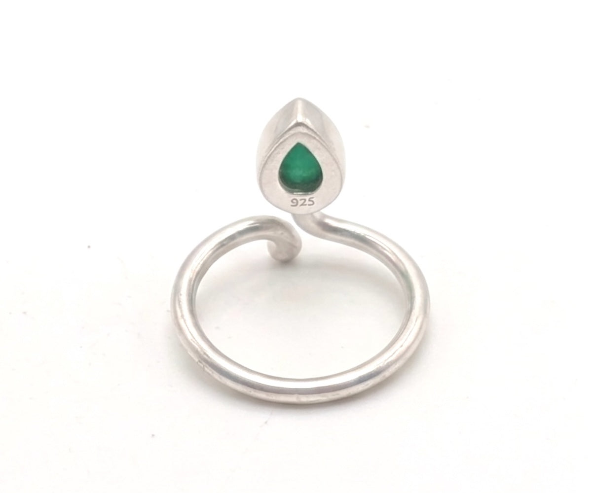 Anillo de Plata ajustable con esmeralda