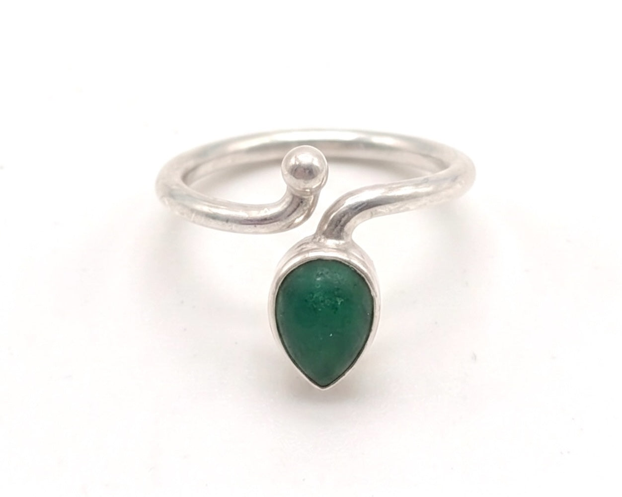 Anillo de Plata ajustable con esmeralda