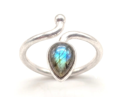 Anillo de Plata ajustable con labradorita