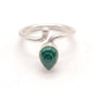 Anillo de Plata ajustable con malaquita