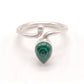 Anillo de Plata ajustable con malaquita