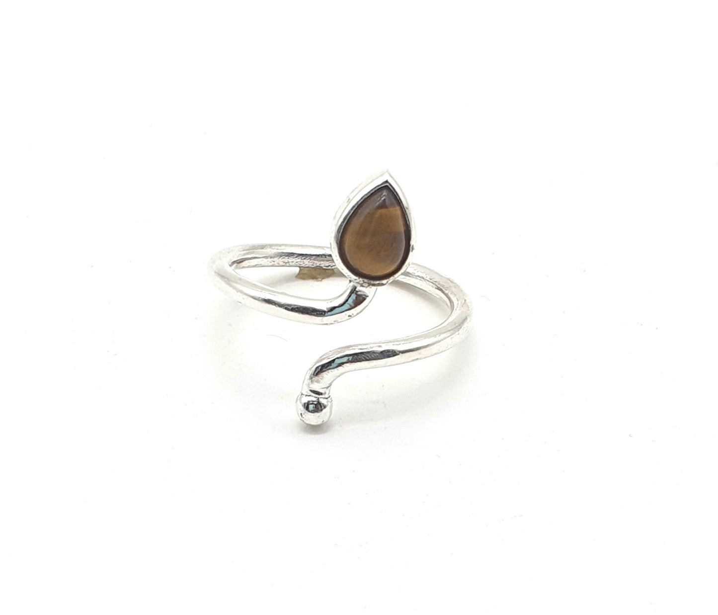 Anillo de Plata ajustable con ojo de tigre