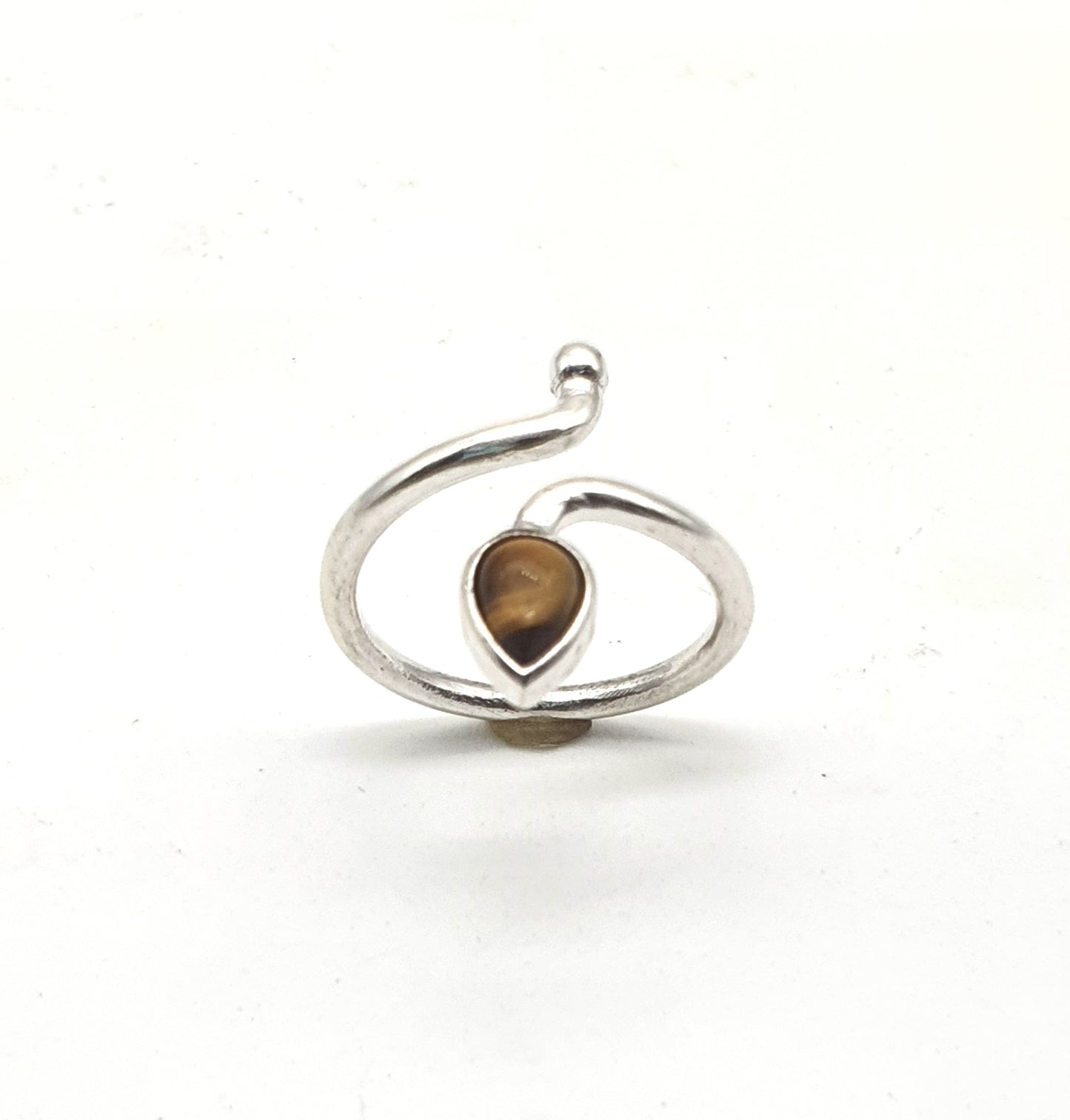 Anillo de Plata ajustable con ojo de tigre