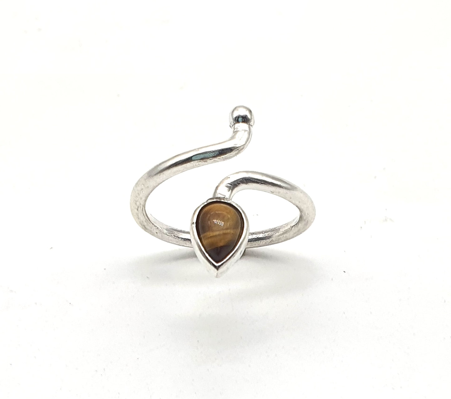 Anillo de Plata ajustable con ojo de tigre