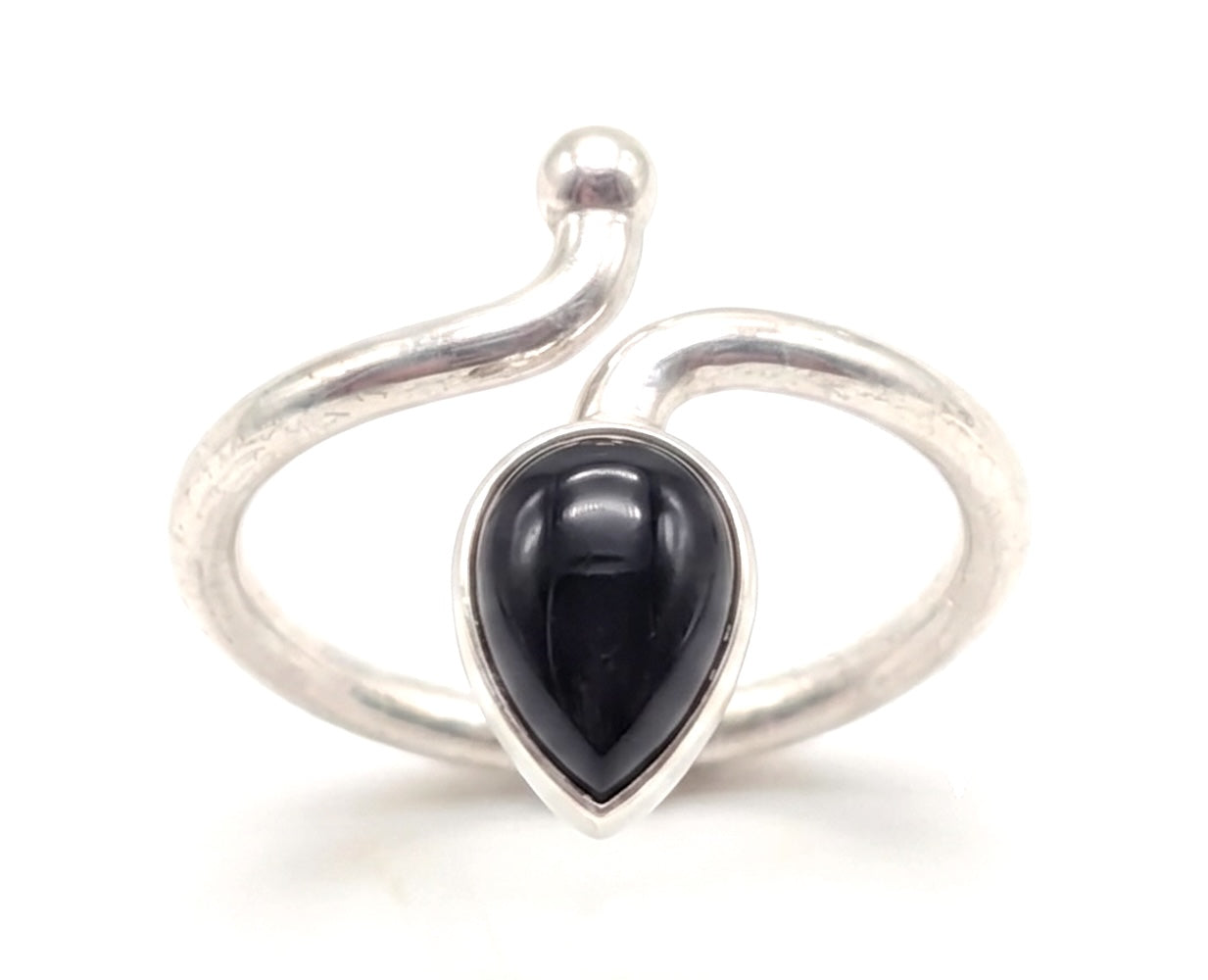 Anillo de Plata ajustable con ónix negro