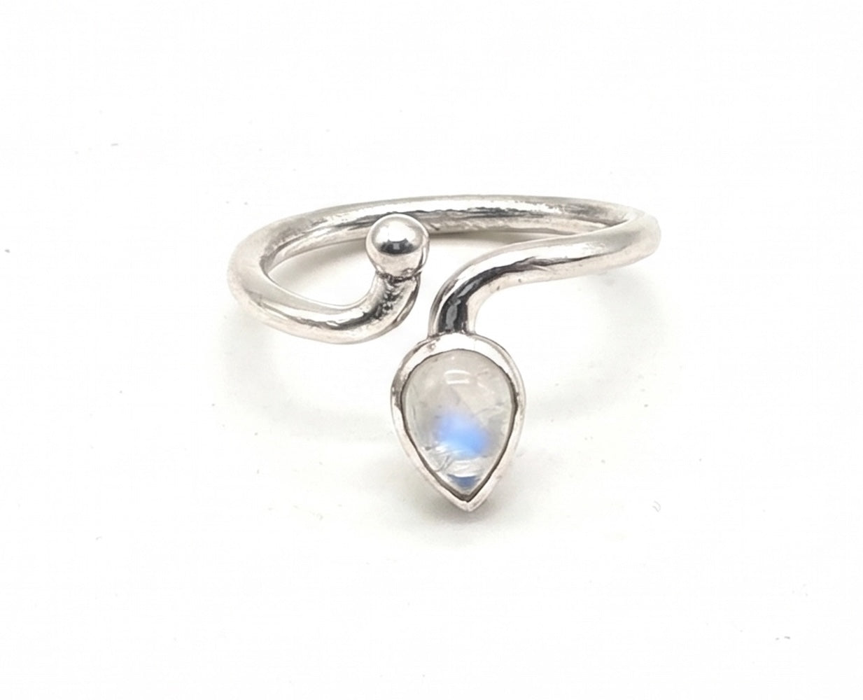 Anillo de Plata ajustable con piedra luna