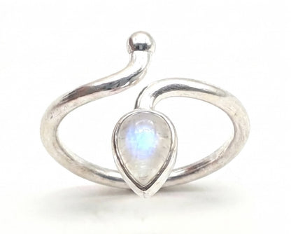 Anillo de Plata ajustable con piedra luna
