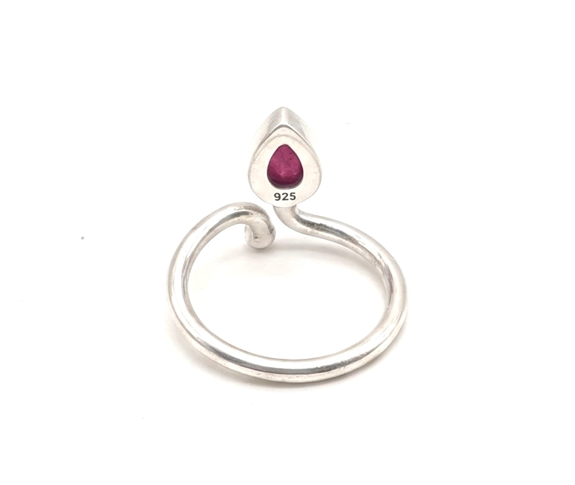 Anillo de Plata ajustable con rubí
