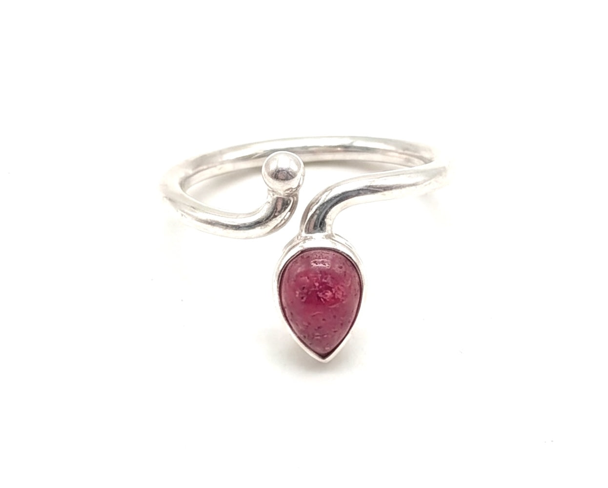 Anillo de Plata ajustable con rubí