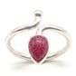 Anillo de Plata ajustable con rubí