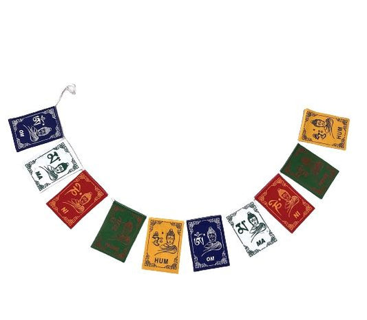 Banderas tibetanas budha mantra OM MANI PADME HUM