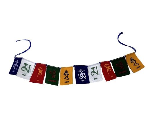 Banderas tibetanas mantra OM MANI PADME HUM