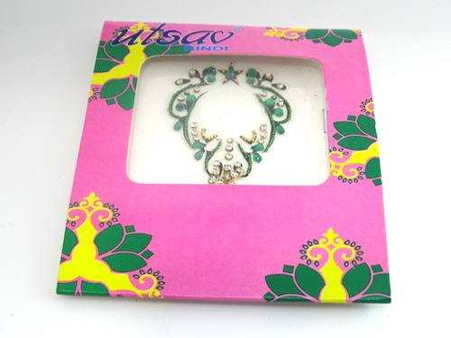 Bindis de la india de ombligo color verde
