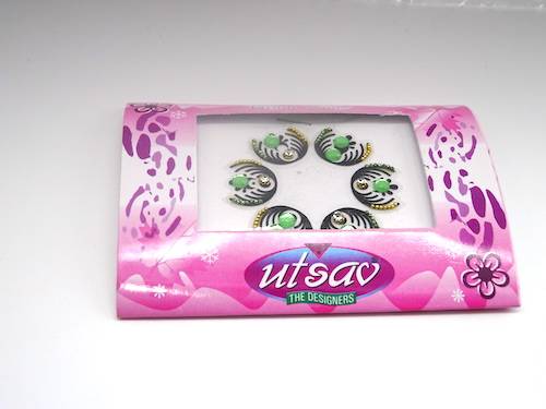 Bindis de la india de ombligo color verde y negro