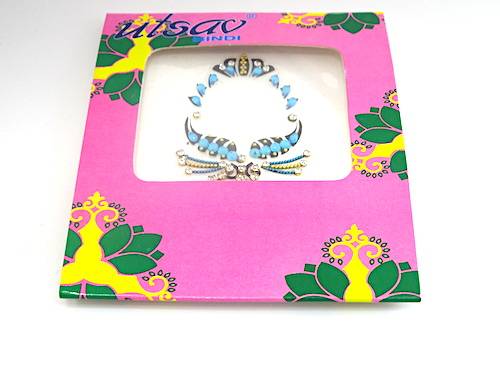 Bindis de la india de ombligo color azul