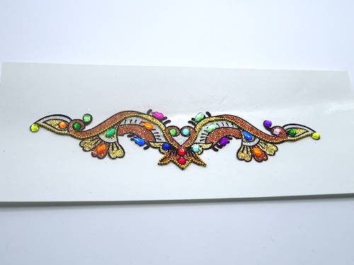 Tatuajes adhesivos de India color naranja y dorado