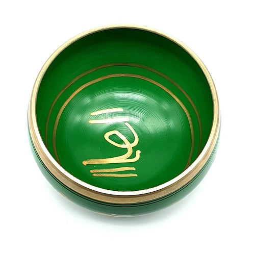 Cuenco tibetano verde de siete metales