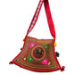 Bolso bandolera indio rojo con pompones