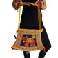 Bolso bandolera indio amarillo con pompones