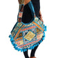 Bolso étnico de patchwork azul de la India