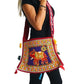 Bolso bandolera indio rojo con pompones