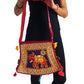 Bolso bandolera indio rojo con pompones