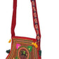 Bolso bandolera indio rojo con pompones