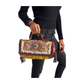 Bolso bohemio pequeño de piel con flecos y abalorios