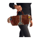 Bolso bohemio pequeño de piel con flecos y abalorios