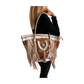 Capazo boho de piel con abalorios de la India