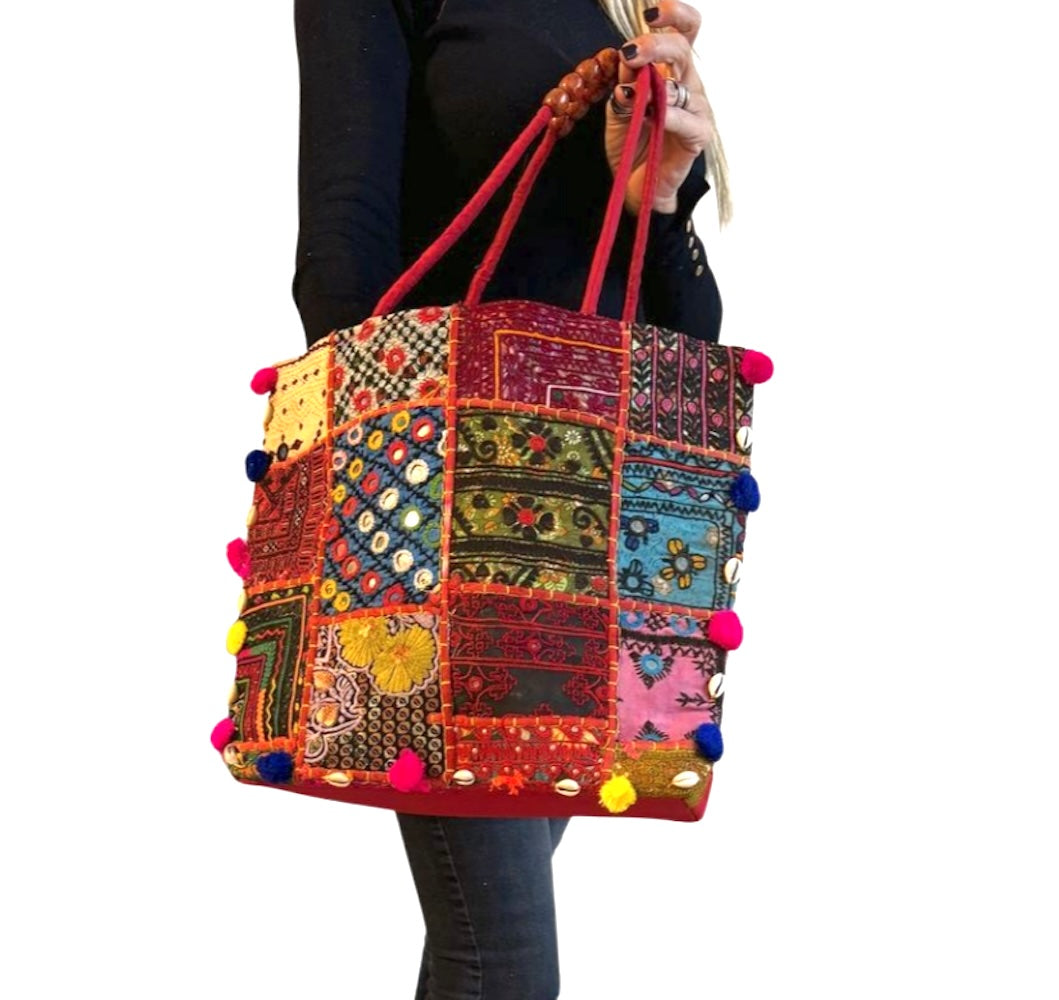 Bolso bohemio de cuadros colores