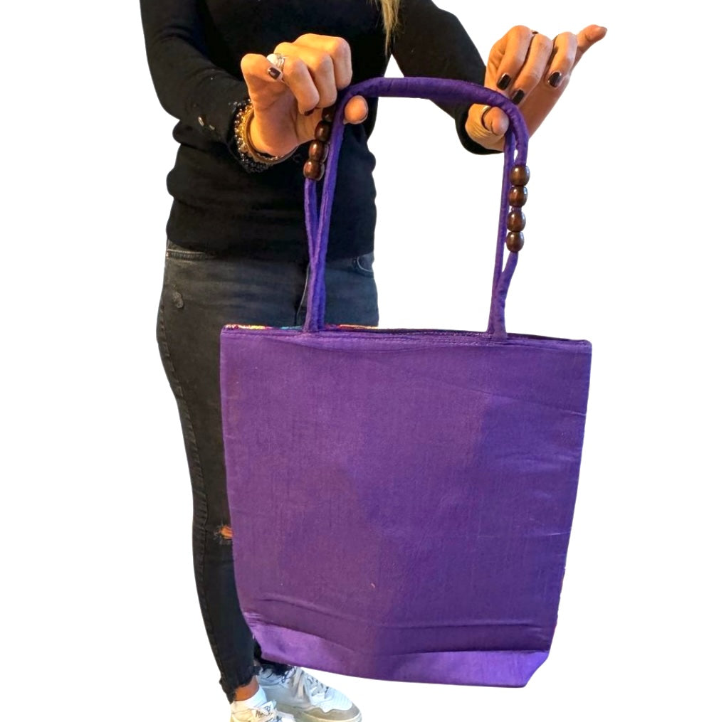 Bolso bohemio de cuadros de colores