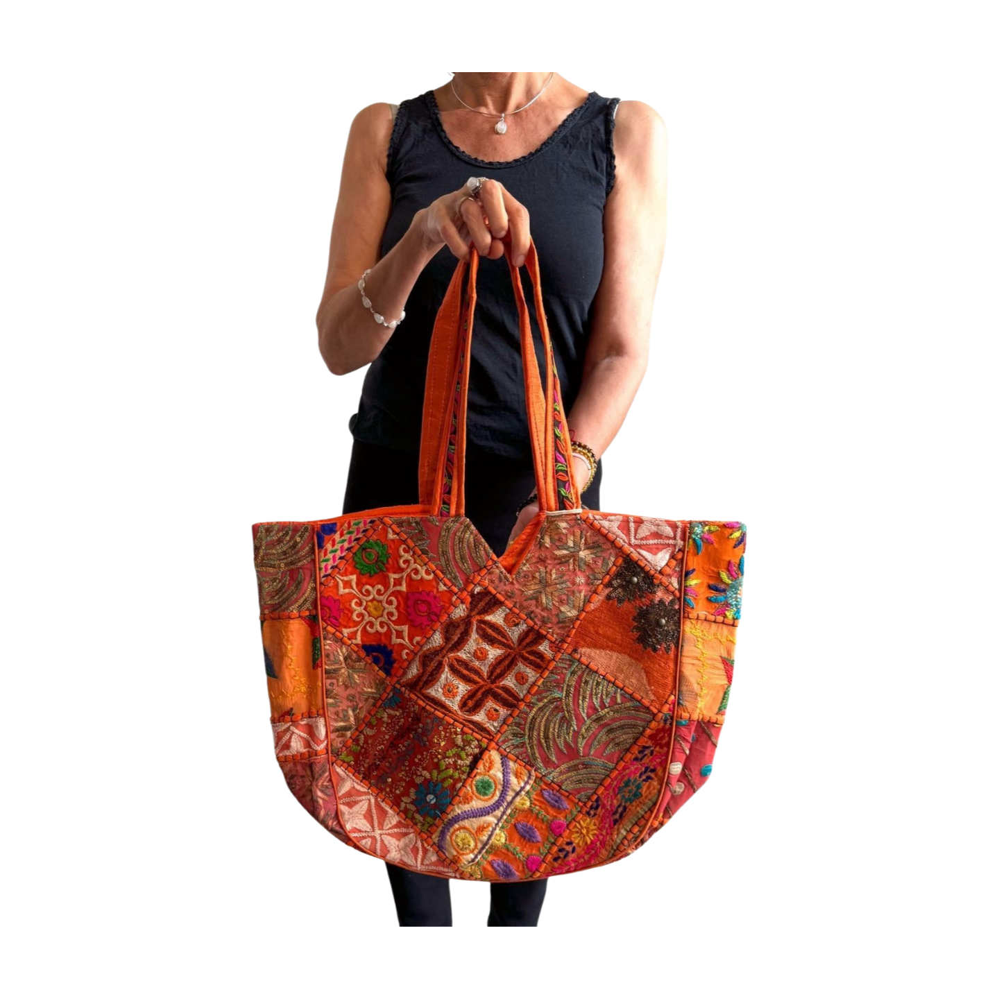 Bolso bohemio naranja de colores