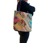 Bolso bohemio indio con telas de colores