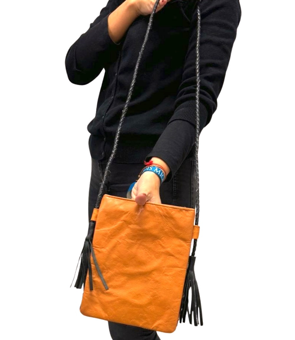 Bolso bohemio pequeño de piel
