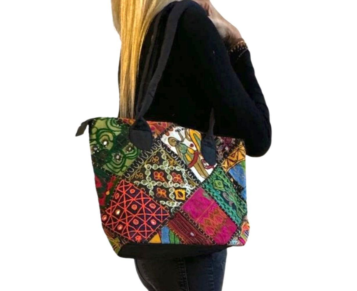 Bolso étnico de patchwork de la India