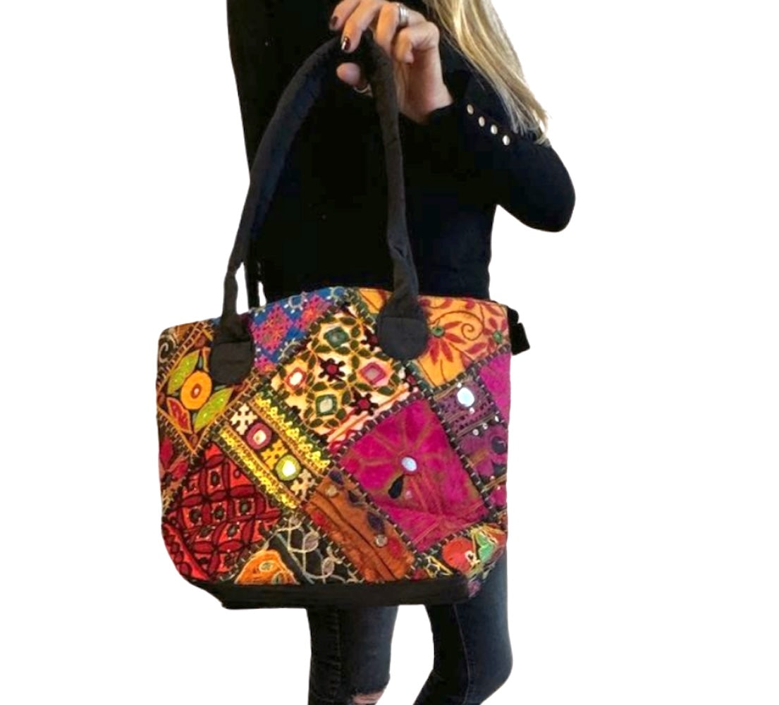 Bolso étnico de patchwork de la India