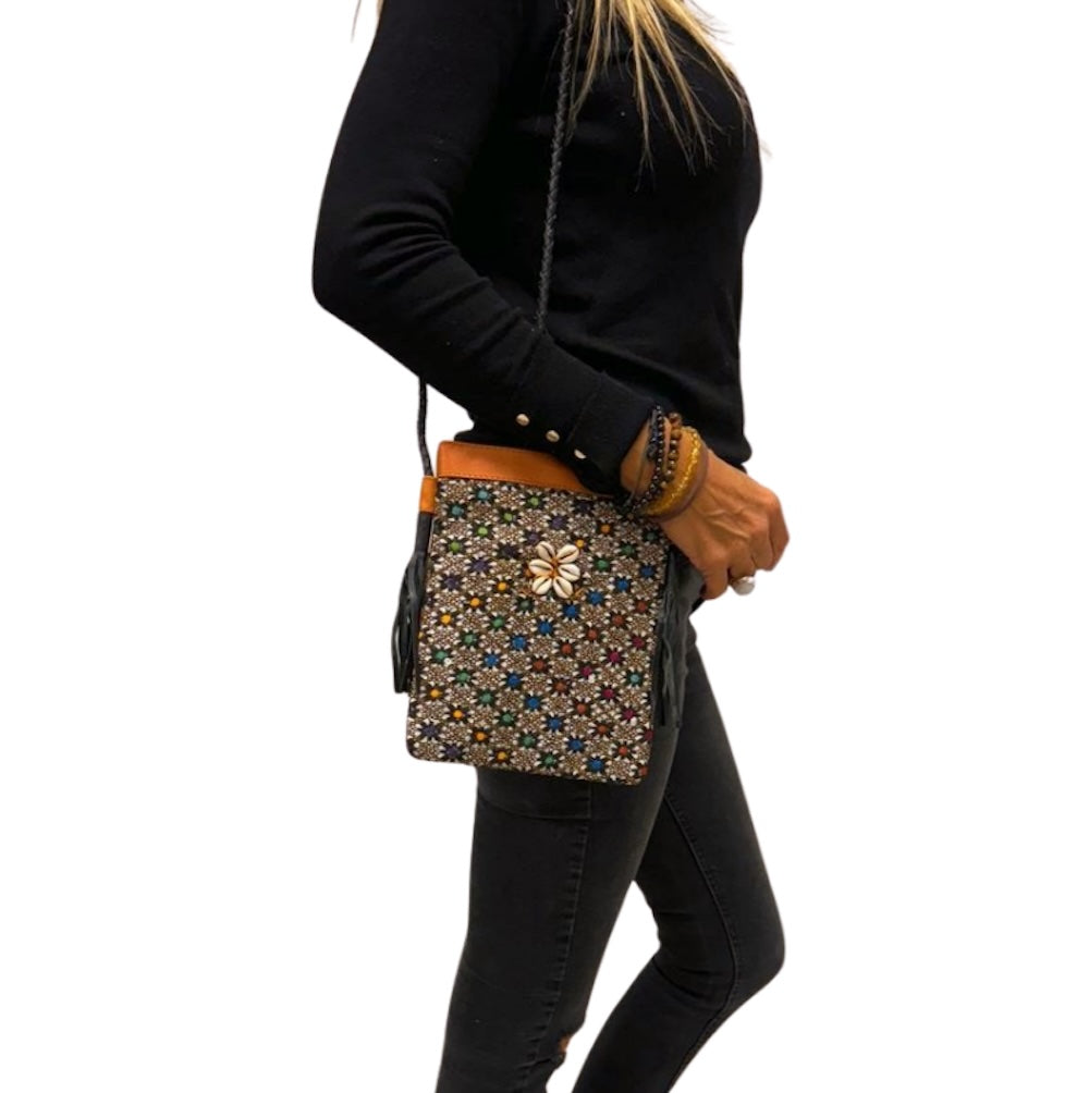 Bolso bohemio pequeño de piel