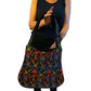 Bolso bohemio negro de terciopelo