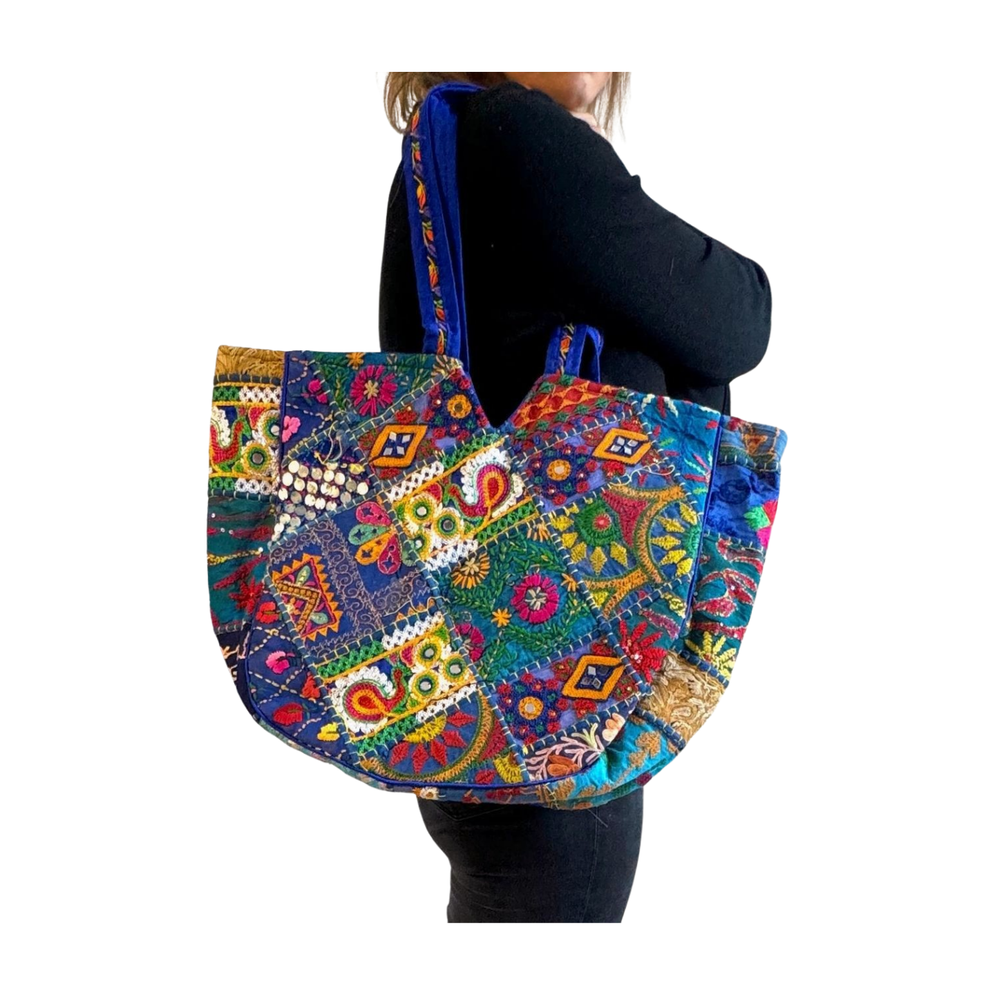 Bolso bohemio azul de colores