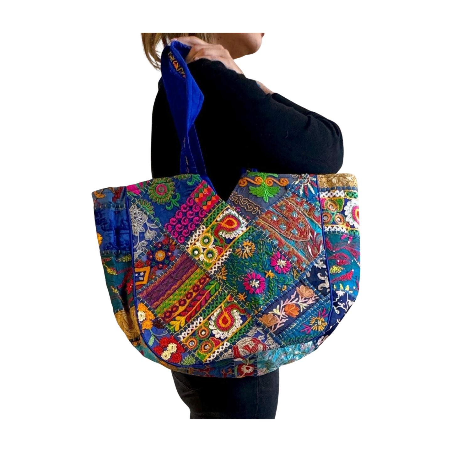 Bolso bohemio azul de colores