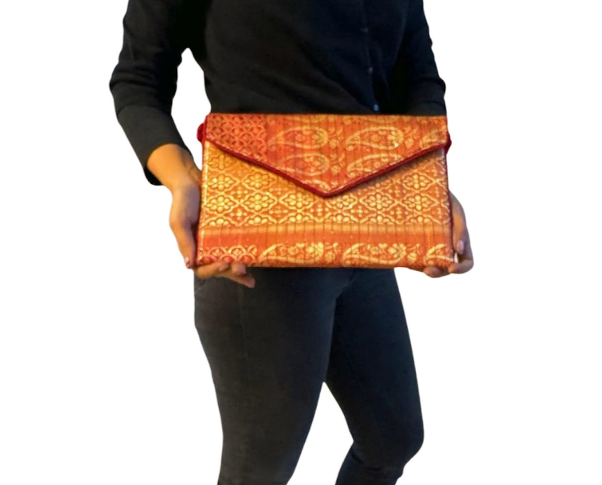Bolso cartera de fiesta de seda