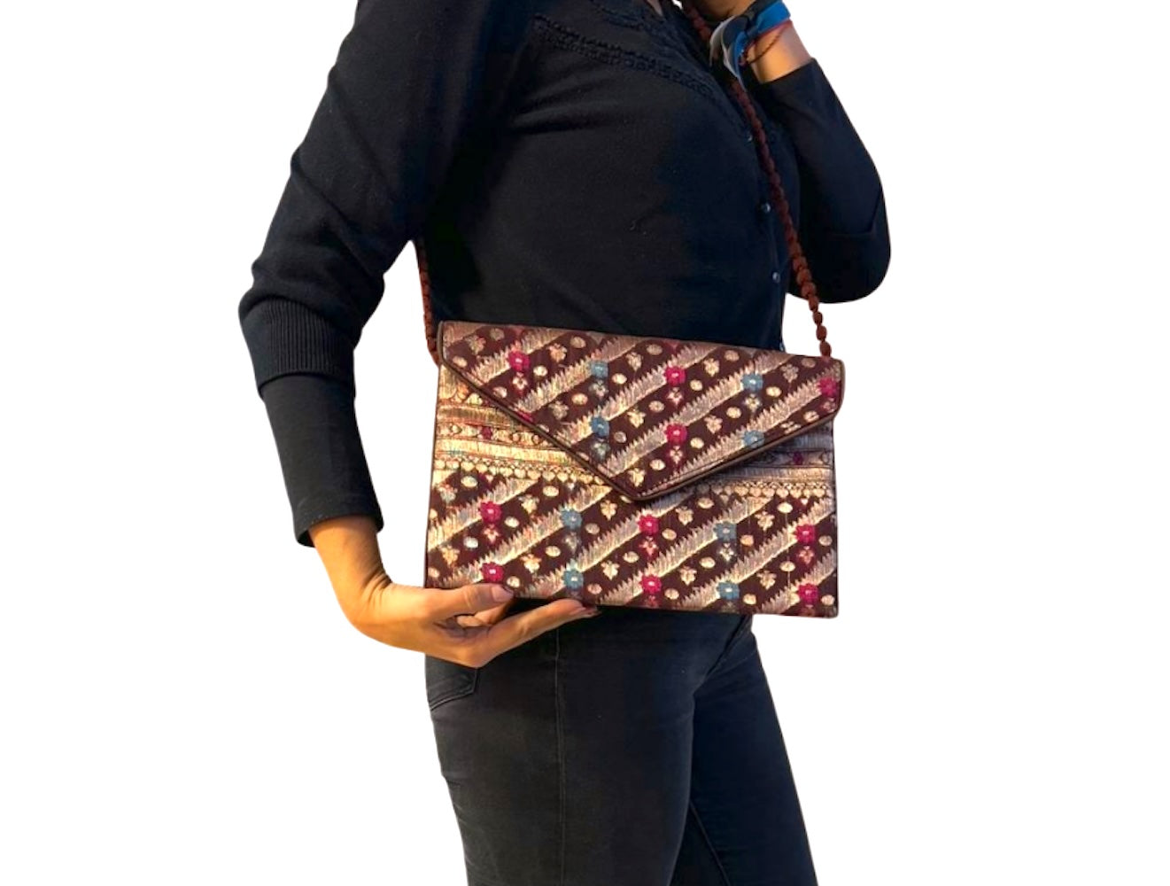 Bolso cartera de fiesta de seda