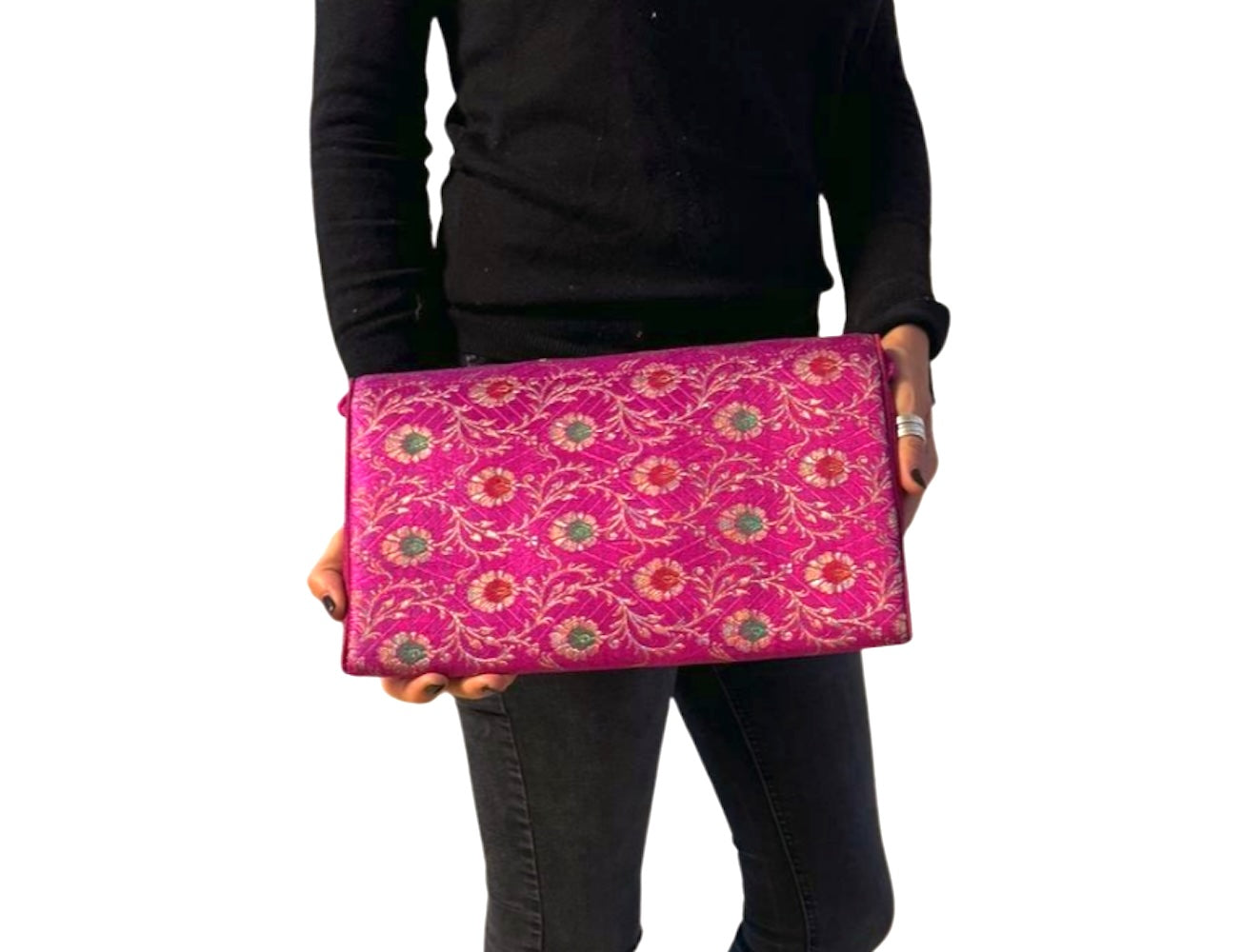 Bolso cartera de fiesta de seda