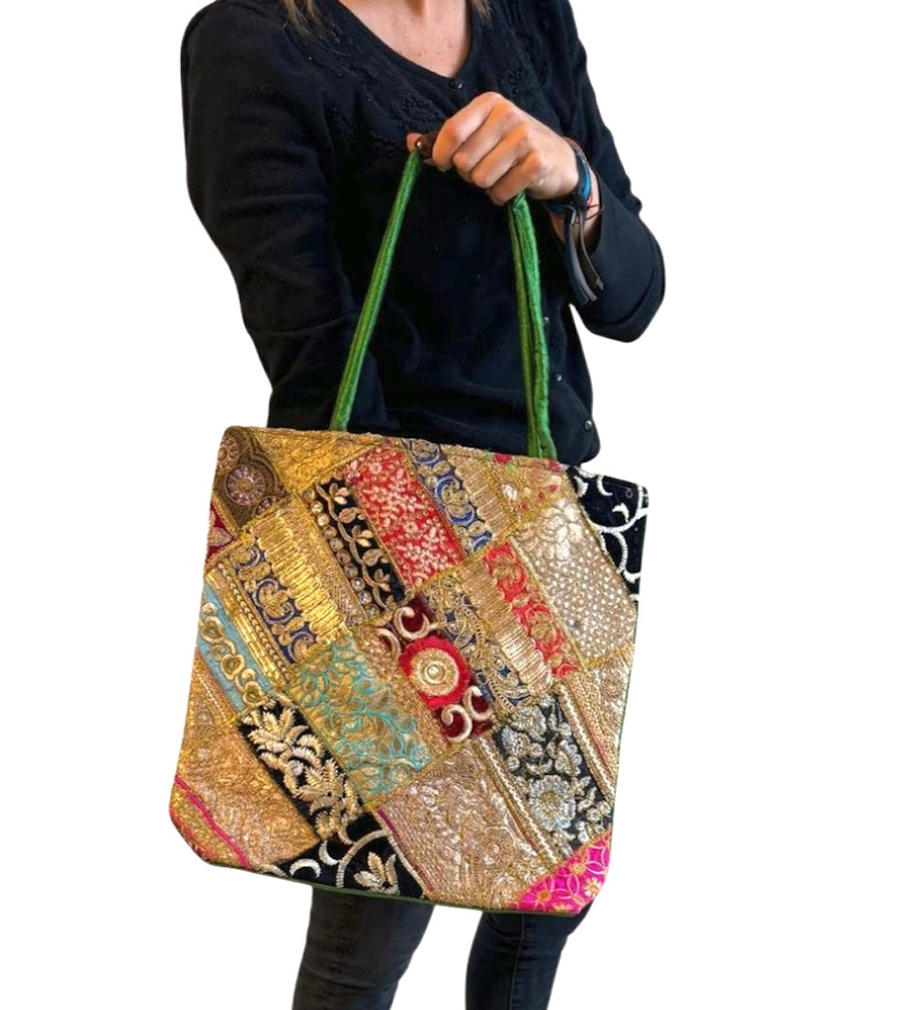 Bolso bohemio de telas colores